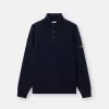 Maglione con mezza zip e rifiniture in feltro Maglione con mezza zip e rifiniture in feltro
