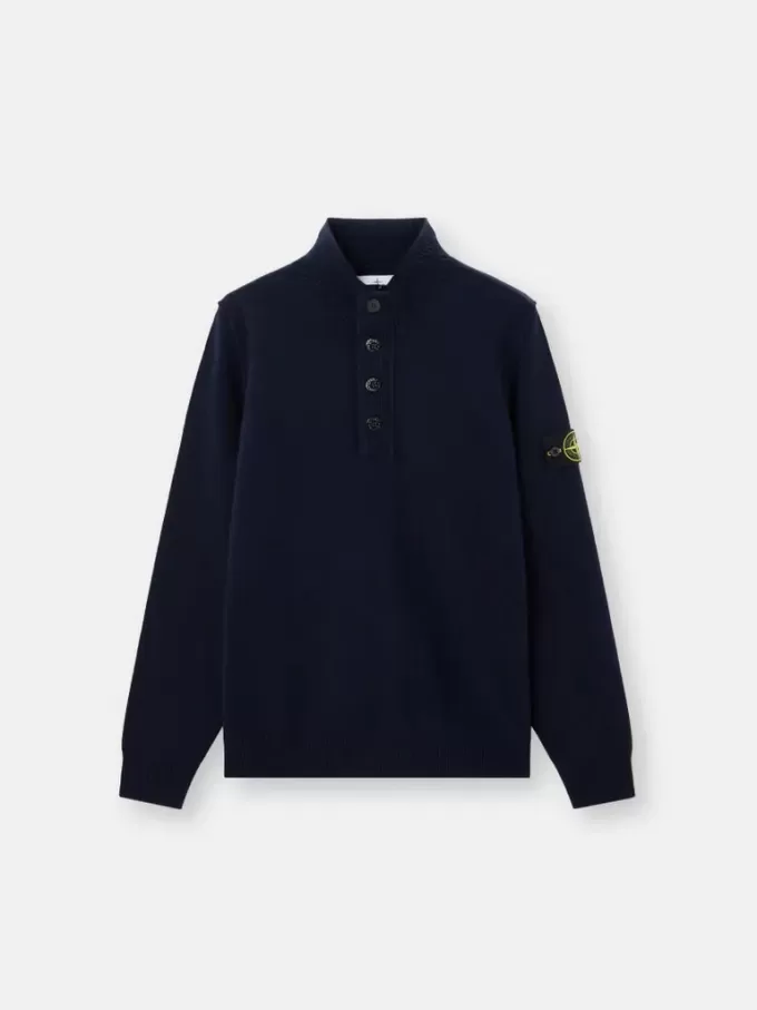 Maglione con mezza zip e rifiniture in feltro Maglione con mezza zip e rifiniture in feltro