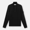 Maglione con mezza zip e rifiniture in feltro