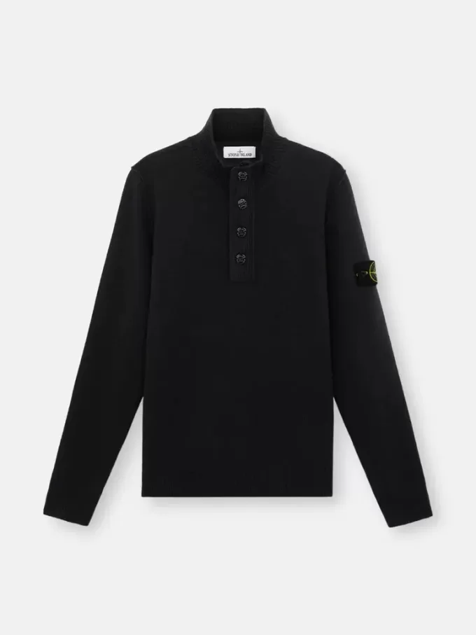 Maglione con mezza zip e rifiniture in feltro