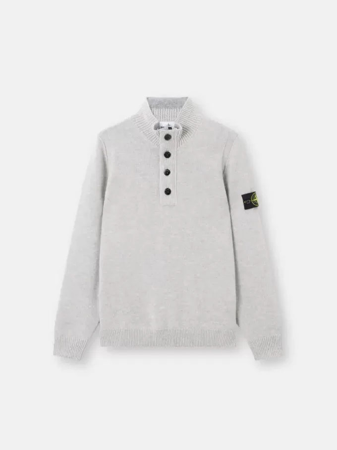 Maglione con mezza zip e rifiniture in feltro Maglione con mezza zip e rifiniture in feltro