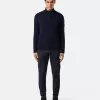 Maglione con mezza zip e rifiniture in feltro Maglione con mezza zip e rifiniture in feltro