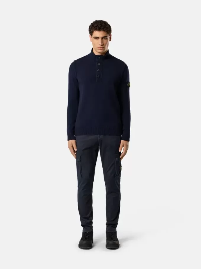 Maglione con mezza zip e rifiniture in feltro Maglione con mezza zip e rifiniture in feltro