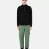 Maglione con mezza zip e rifiniture in feltro