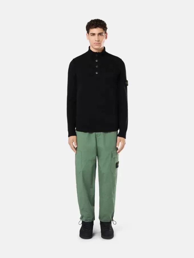 Maglione con mezza zip e rifiniture in feltro
