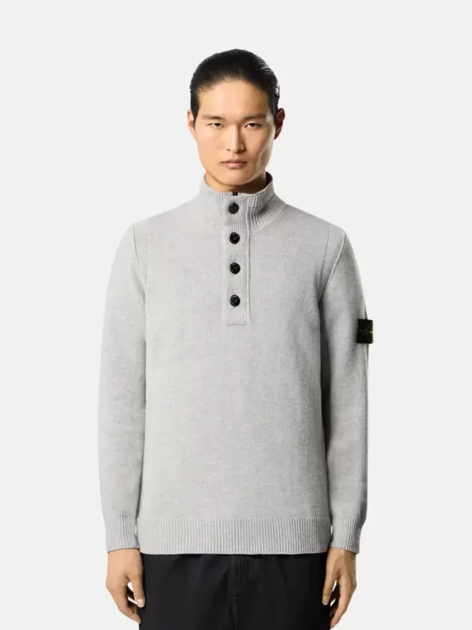 Maglione con mezza zip e rifiniture in feltro Maglione con mezza zip e rifiniture in feltro