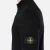 Maglione con mezza zip e rifiniture in feltro