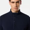 Maglione con mezza zip e rifiniture in feltro Maglione con mezza zip e rifiniture in feltro