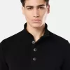 Maglione con mezza zip e rifiniture in feltro