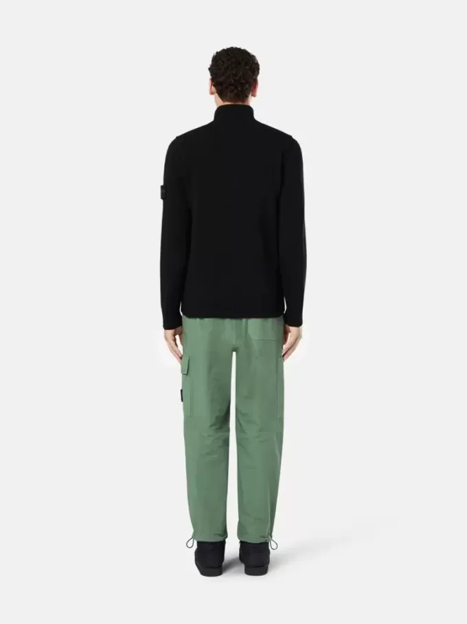 Maglione con mezza zip e rifiniture in feltro