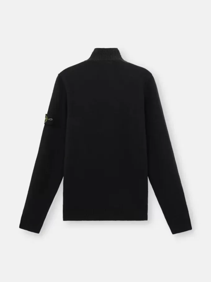 Maglione con mezza zip e rifiniture in feltro