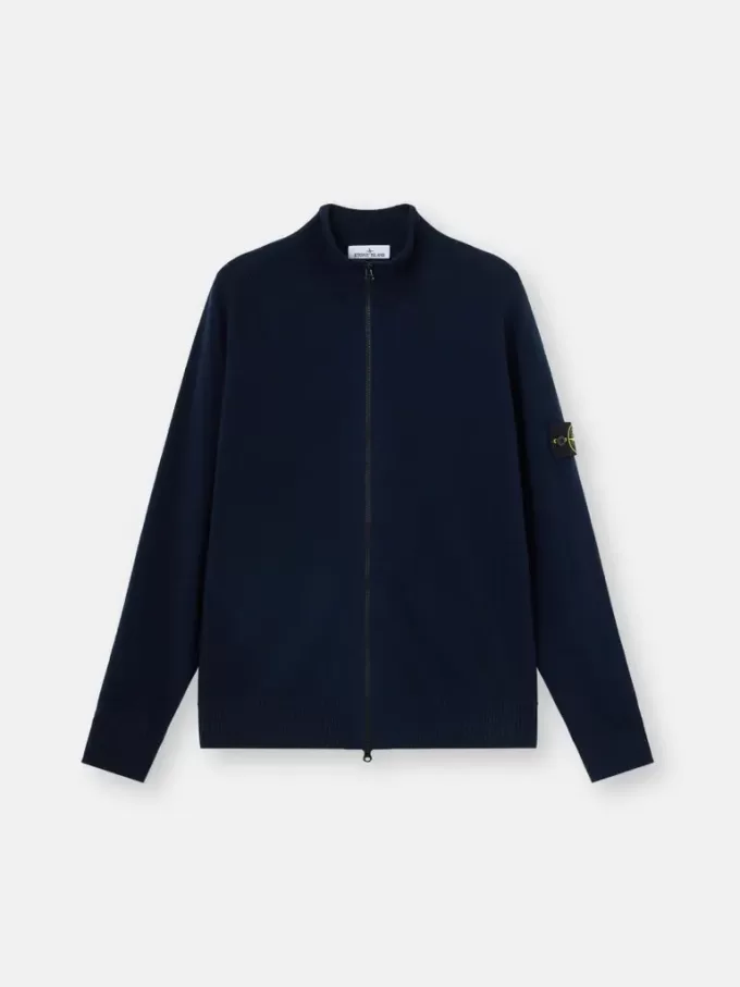 Maglione con zip, maniche raglan e bordi a costine