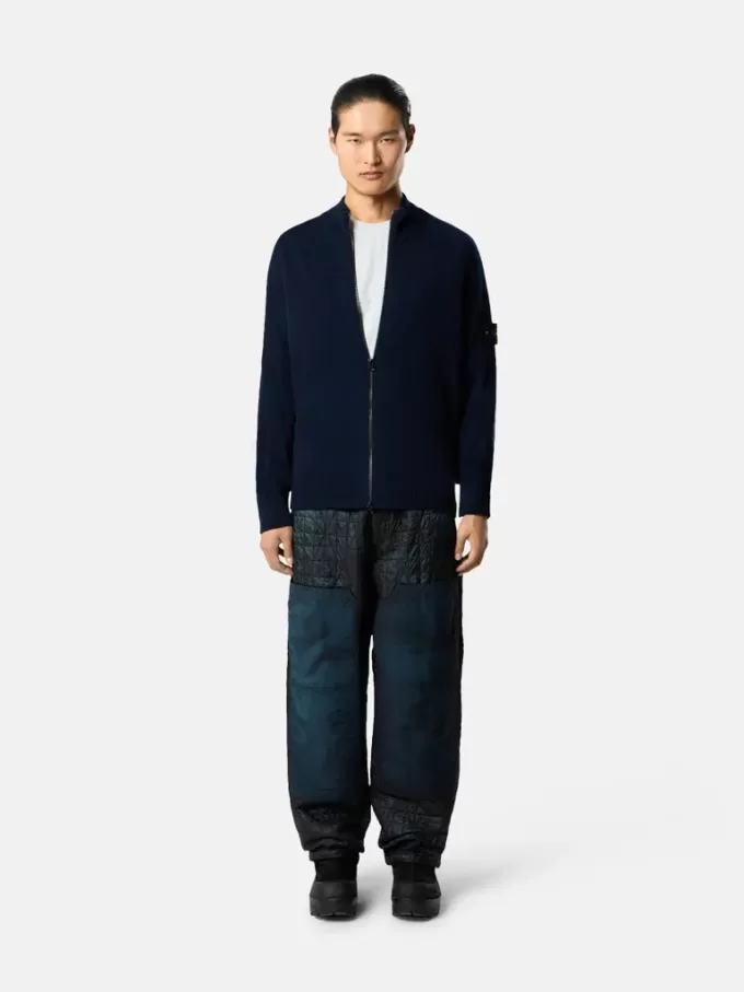 Maglione con zip, maniche raglan e bordi a costine