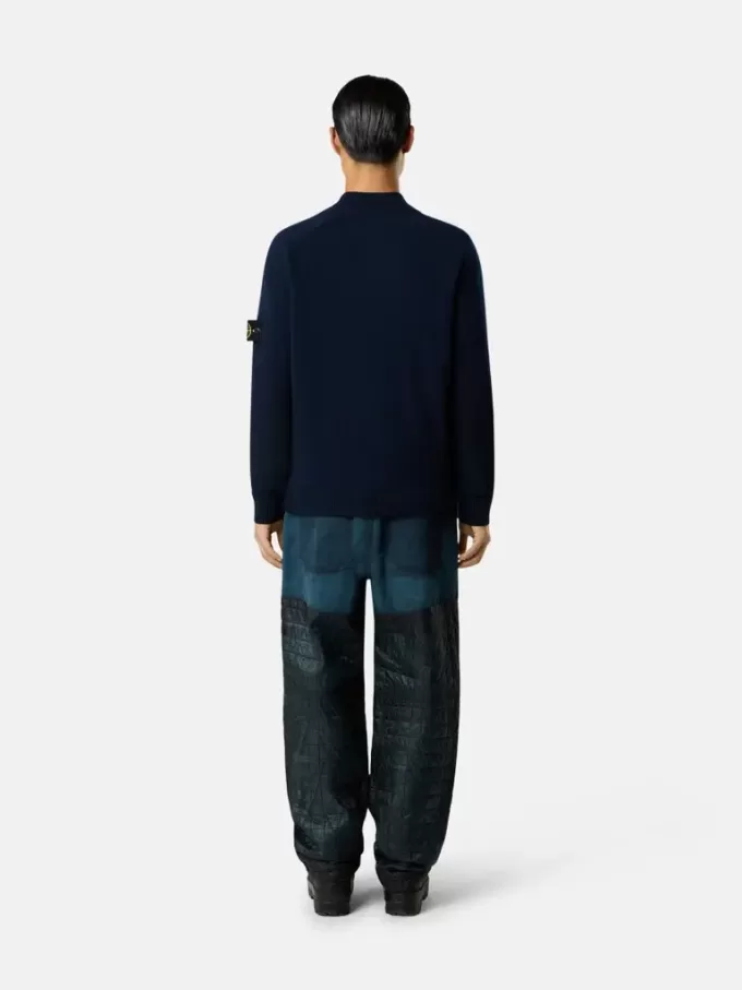 Maglione con zip, maniche raglan e bordi a costine