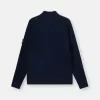 Maglione con zip, maniche raglan e bordi a costine