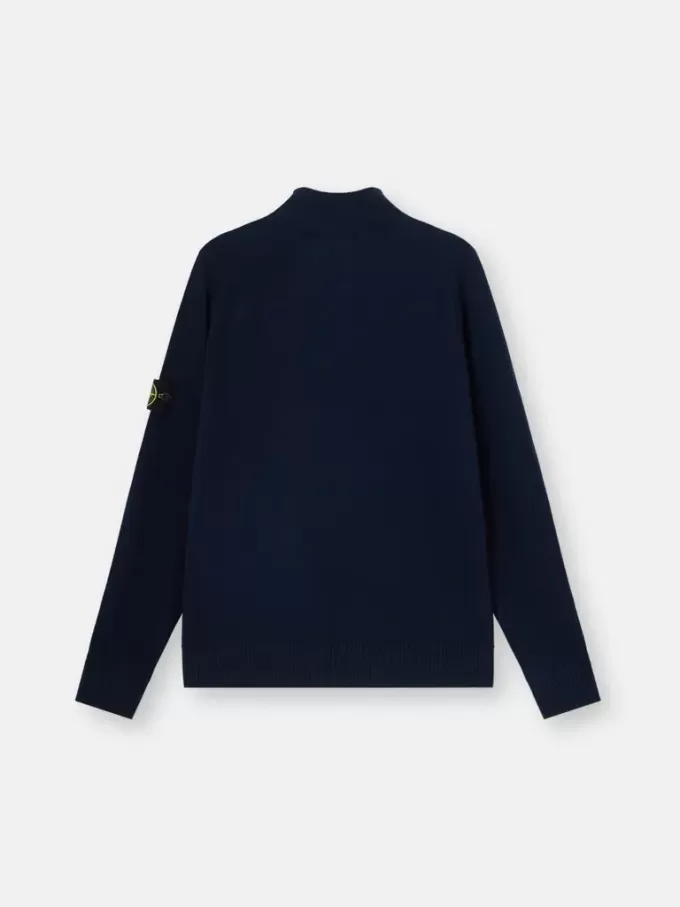 Maglione con zip, maniche raglan e bordi a costine