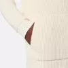 Maglione con zip, tasche e lavorazione a coste. Maglione con zip, tasche e lavorazione a coste.
