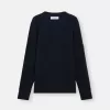 Maglione girocollo con bordi a costine