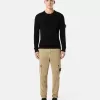 Maglione girocollo con bordi a costine
