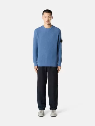 Maglione girocollo con bordi a costine