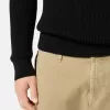 Maglione girocollo con bordi a costine