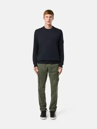 Maglione girocollo con dettagli a maglia in rilievo