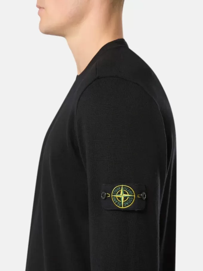 Maglione girocollo con dettagli a maglia in rilievo