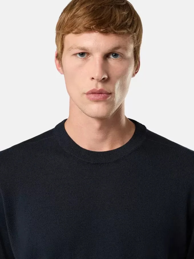 Maglione girocollo con dettagli a maglia in rilievo