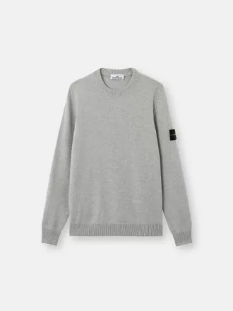 Maglione girocollo con dettagli a maglia rovesciata