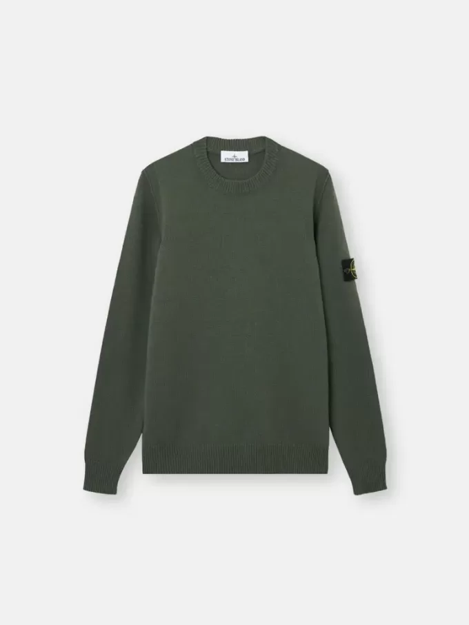 Maglione girocollo con dettagli a maglia rovesciata Maglione girocollo con dettagli a maglia rovesciata