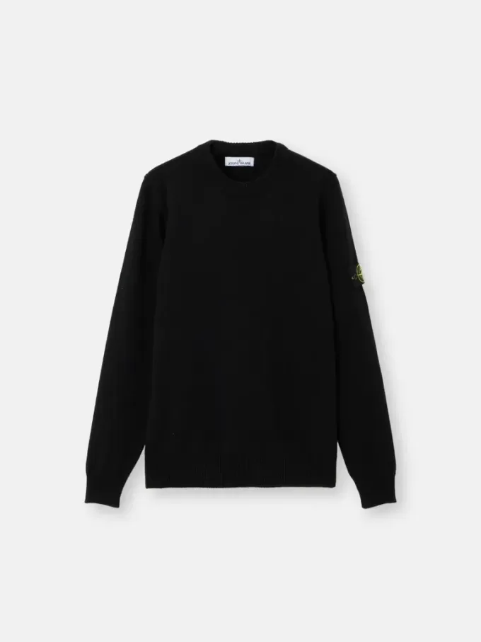 Maglione girocollo con dettagli a maglia rovesciata Maglione girocollo con dettagli a maglia rovesciata