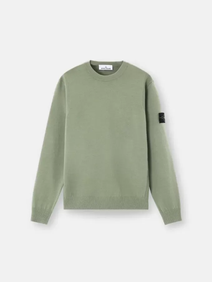 Maglione girocollo con dettagli a maglia rovesciata
