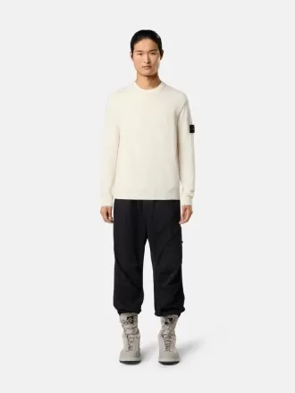 Maglione girocollo con dettagli a maglia rovesciata Maglione girocollo con dettagli a maglia rovesciata