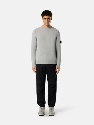 Maglione girocollo con dettagli a maglia rovesciata