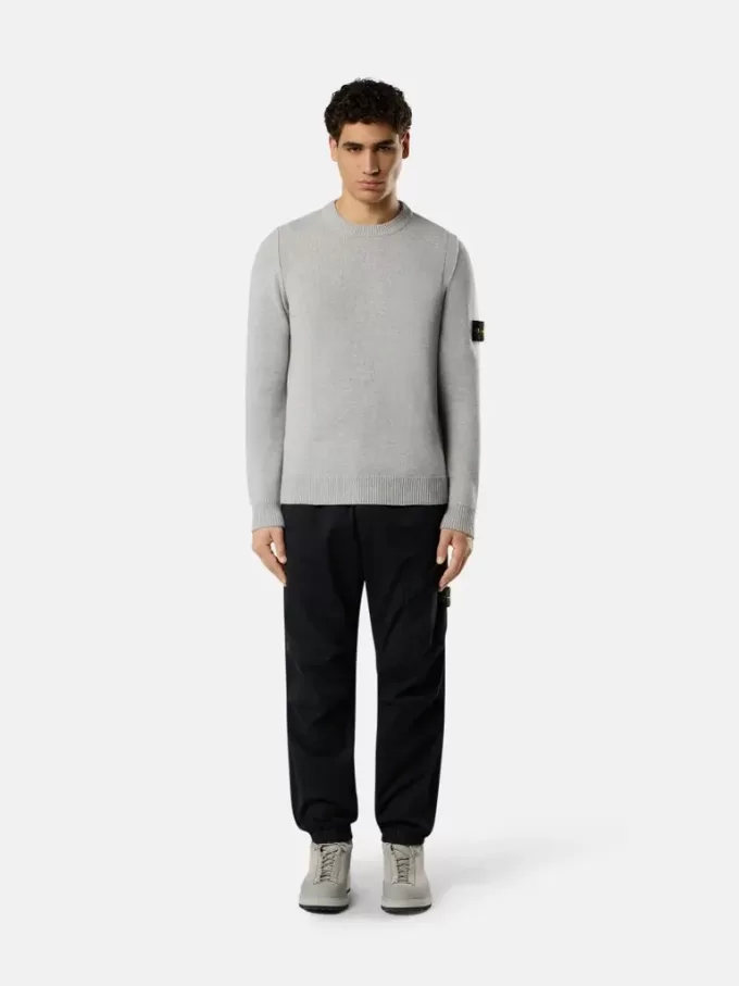 Maglione girocollo con dettagli a maglia rovesciata Maglione girocollo con dettagli a maglia rovesciata