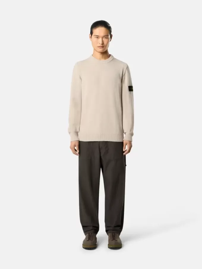 Maglione girocollo con dettagli a maglia rovesciata Maglione girocollo con dettagli a maglia rovesciata