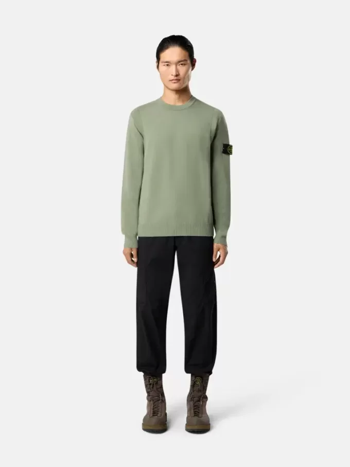 Maglione girocollo con dettagli a maglia rovesciata