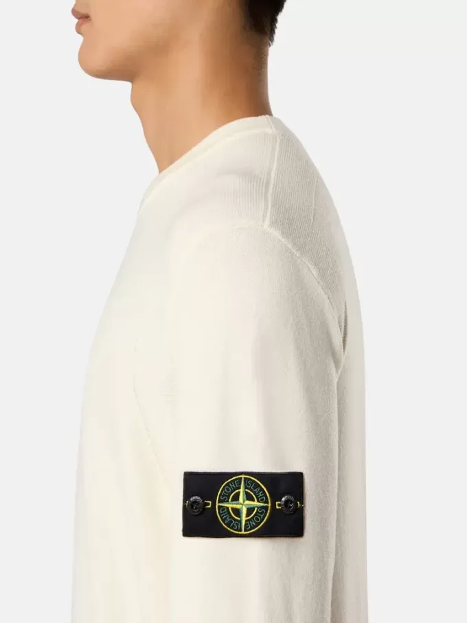 Maglione girocollo con dettagli a maglia rovesciata