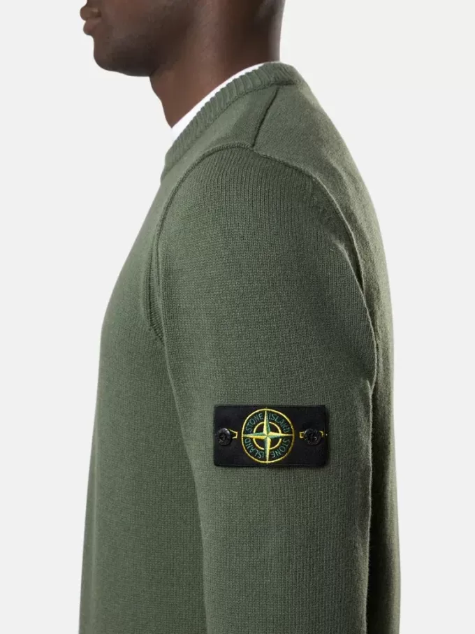 Maglione girocollo con dettagli a maglia rovesciata Maglione girocollo con dettagli a maglia rovesciata
