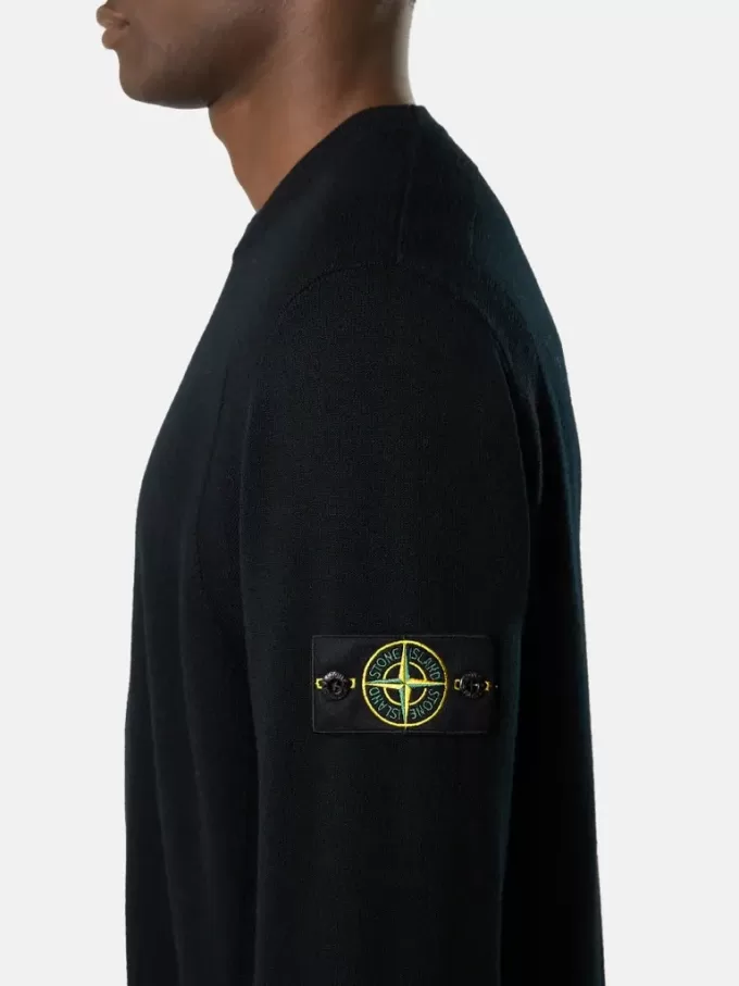 Maglione girocollo con dettagli a maglia rovesciata