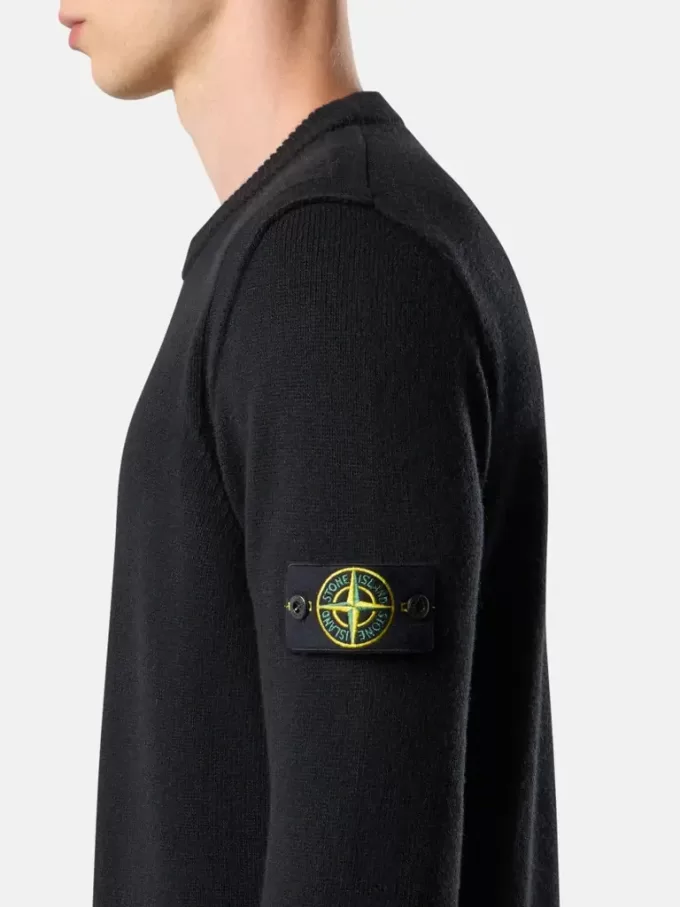 Maglione girocollo con dettagli a maglia rovesciata Maglione girocollo con dettagli a maglia rovesciata