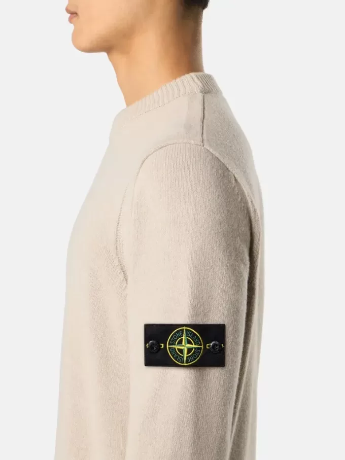 Maglione girocollo con dettagli a maglia rovesciata Maglione girocollo con dettagli a maglia rovesciata