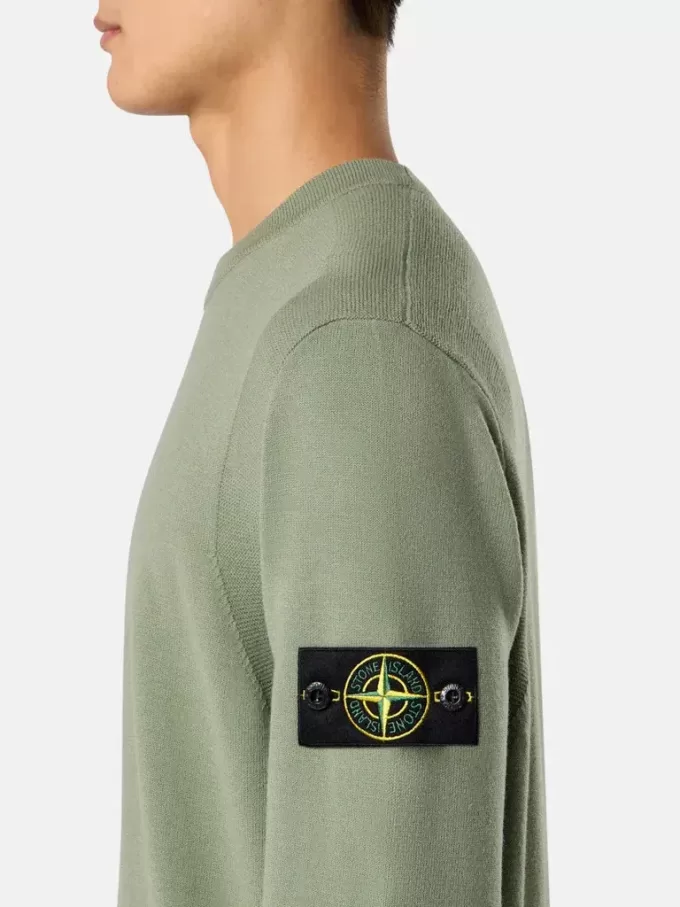 Maglione girocollo con dettagli a maglia rovesciata