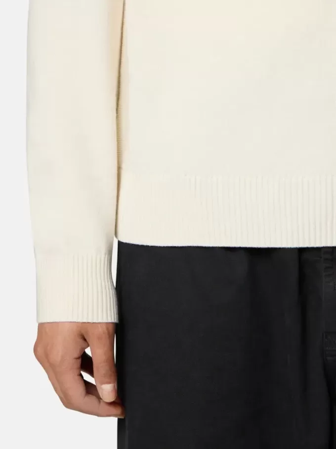 Maglione girocollo con dettagli a maglia rovesciata