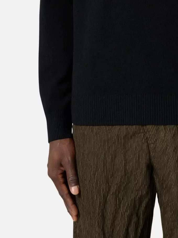 Maglione girocollo con dettagli a maglia rovesciata