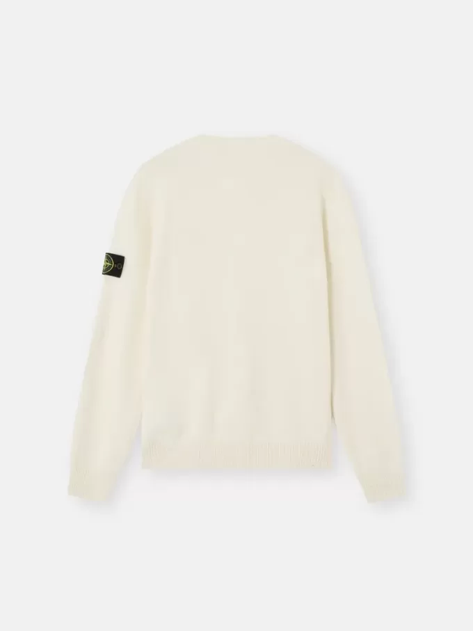 Maglione girocollo con dettagli a maglia rovesciata