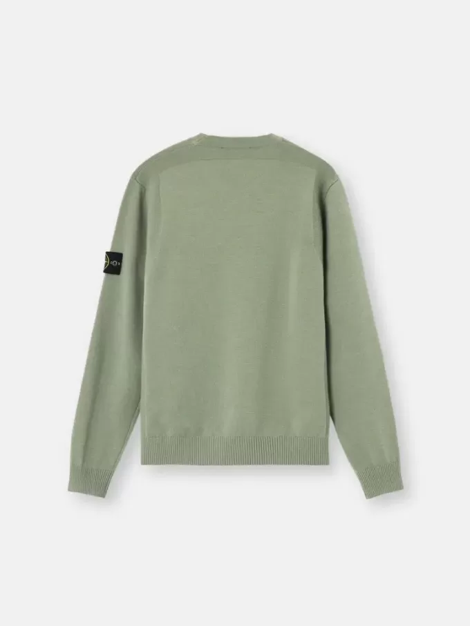 Maglione girocollo con dettagli a maglia rovesciata