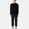 Maglione girocollo con maniche raglan e bordi a costine