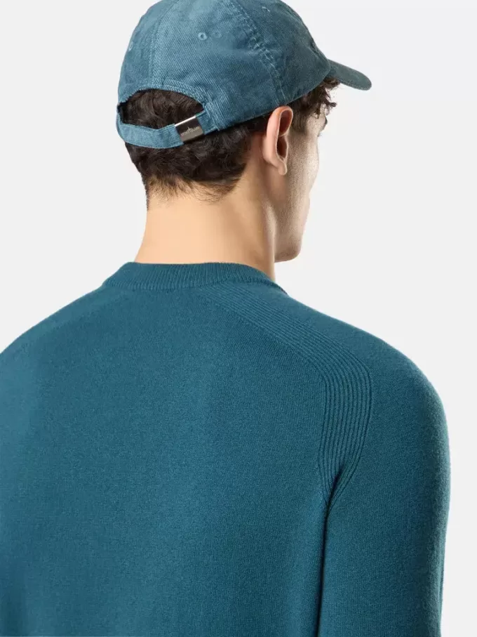 Maglione girocollo con maniche raglan e bordi a costine