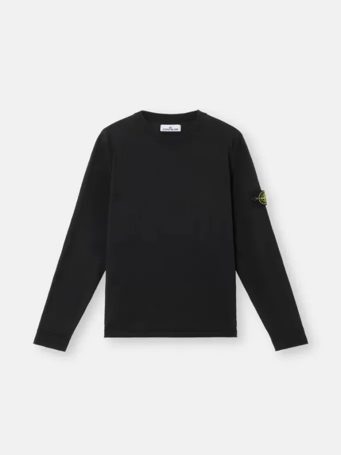 Maglione girocollo con piccoli dettagli arrotolati Maglione girocollo con piccoli dettagli arrotolati